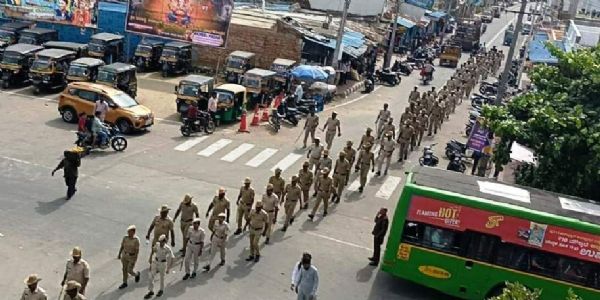 ಗಣೇಶ ಚತುರ್ಥಿ ಮತ್ತು ಈದ್-ಮಿಲಾದ್ ಹಬ್ಬಗಳ ಪ್ರಯುಕ್ತ ಪೊಲೀಸರ ಪಥಸಂಚಲನ