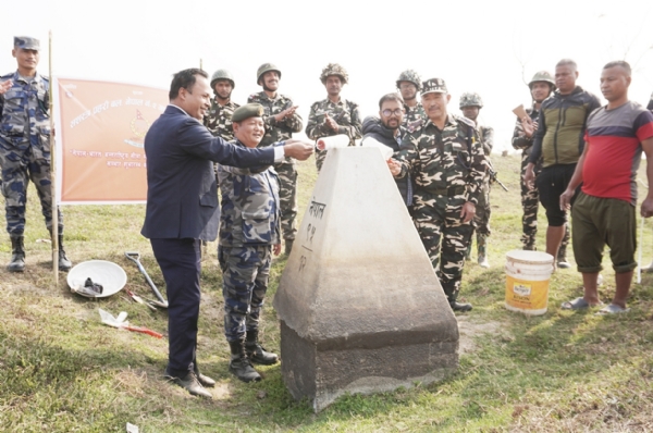 Repair work of border pillars between Nepal and India has started