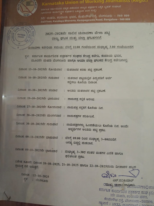Bellary: Karnataka Working Journalists Association elections