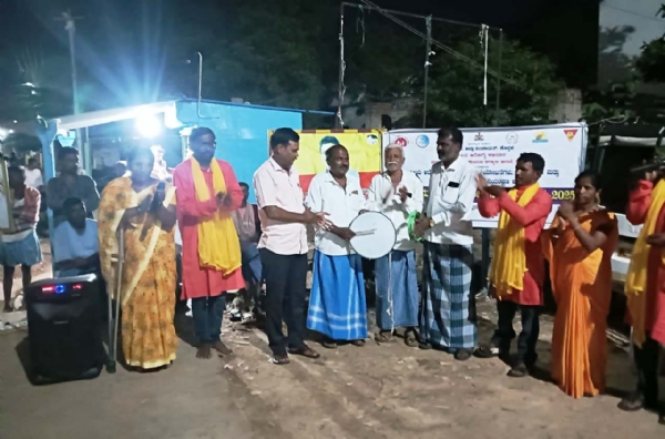 Awareness created by folk art groups in Bahadur Bandi village Awareness created by folk art groups in Bahadur Bandi village