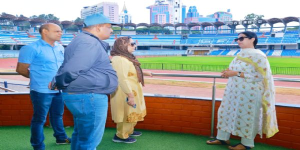 ಕಂಠೀರವ ಕ್ರೀಡಾಂಗಣ ಪರಿಶೀಲನೆ ನಡೆಸಿದ ಸಚಿವೆ ಲಕ್ಷ್ಮೀ ಹೆಬ್ಬಾಳಕರ್