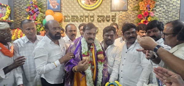 ಬಳ್ಳಾರಿ ಪಾಲಿಕೆಯ ಮೇಯರ್ ಆಗಿ ಪಿ. ಗಾದೆಪ್ಪ ಅಧಿಕಾರ ಸ್ವೀಕಾರ
