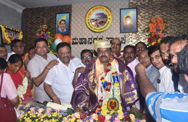 ಬಳ್ಳಾರಿ ಪಾಲಿಕೆಯ ಮೇಯರ್ ಆಗಿ ಪಿ. ಗಾದೆಪ್ಪ ಅಧಿಕಾರ ಸ್ವೀಕಾರ