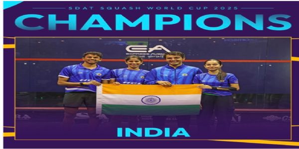 ಭಾರತ ತಂಡಕ್ಕೆ ಸ್ಕ್ವಾಷ್ ವಿಶ್ವಕಪ್ ಚಾಂಪಿಯನ್ ; ಮೋದಿ, ಅಮಿತ್ ಶಾ ಅಭಿನಂದನೆ