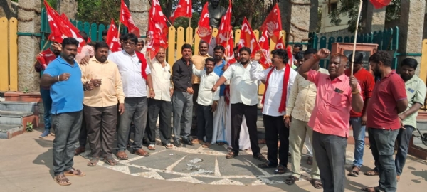 ನರೇಗಾ ಬದಲಾವಣೆಗೆ ಭಾರತ ಕಮ್ಯುನಿಸ್ಟ್ ಪಕ್ಷ ವಿರೋಧ ; ಪ್ರತಿಭಟನೆ