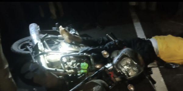 ಭೀಕರ ಅಪಘಾತ ; ಬೈಕ್ ಸವಾರ ಸಾವು