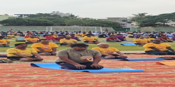 ಕೋಲಾರ ಸರ್ ಎಂ. ವಿಶ್ವೇಶ್ವರಯ್ಯ ಕ್ರೀಡಾಂಗಣದಲ್ಲಿ ಪ್ರಾಚೀನ ಪರಂಪರೆಯ ಯೋಗ ಅನಾವರಣ