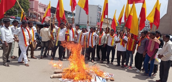 ನಟ ಕಮಲಹಾಸನ್ ಪ್ರತಿ ಕೃತಿ ದಹನ ; ಆಕ್ರೋಶ