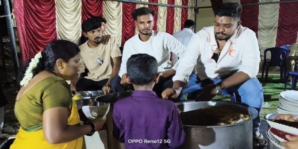 ಬಿಜೆಪಿ ಗ್ರಾಮಾಂತರ ಯುವ ಮೋರ್ಚಾ ಅಧ್ಯಕ್ಷ ಅಭಿ ನಾಯ್ಡು ವತಿಯಿಂದ ಅನ್ನ ಸಂತರ್ಪಣೆ