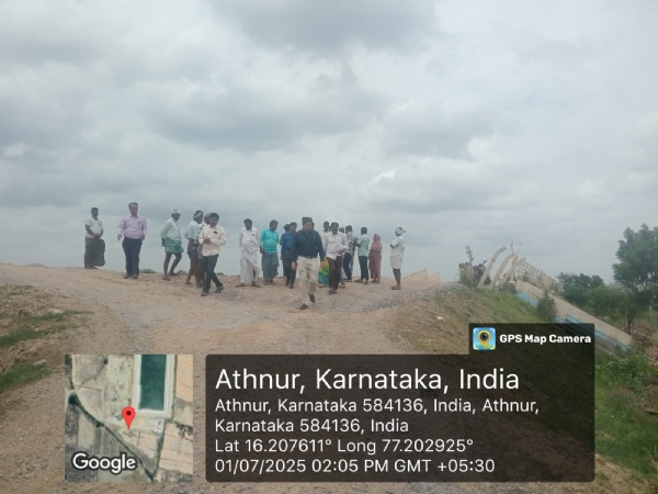 ಬಹುಗ್ರಾಮ ಕುಡಿವ ನೀರಿನ ಯೋಜನೆಯ ಕಾಮಗಾರಿ ಪರಿಶೀಲನೆ
