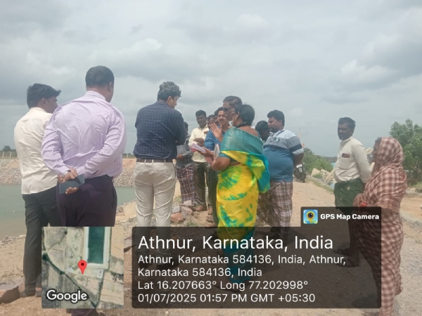 ಬಹುಗ್ರಾಮ ಕುಡಿವ ನೀರಿನ ಯೋಜನೆಯ ಕಾಮಗಾರಿ ಪರಿಶೀಲನೆ