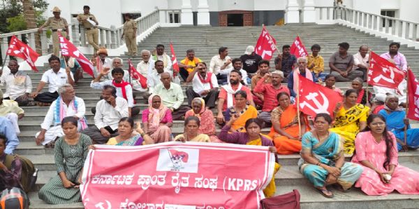 ಕೆ.ಬಿ ಹೊಸಹಳ್ಳಿ ಬಂಡೆ ಬ್ಲಾಸ್ಟ್ ನಿಲ್ಲಿಸುವಂತೆ ಒತ್ತಾಯಿಸಿ ಪ್ರಾಂತ ರೈತ ಸಂಘದಿಂದ ಪ್ರತಿಭಟನೆ