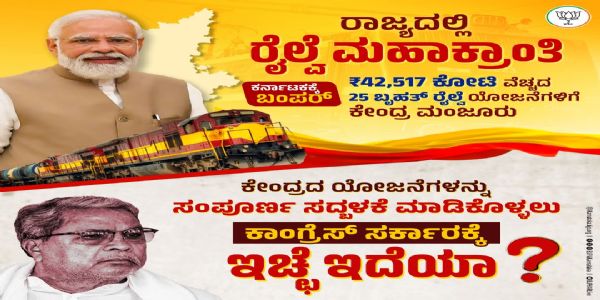 ರಾಜ್ಯದ ರೇಲ್ವೆ ಯೋಜನೆಗಳಿಗೆ ಸರಕಾರದಿಂದ ಅಡ್ಡಿ : ಬಿಜೆಪಿ