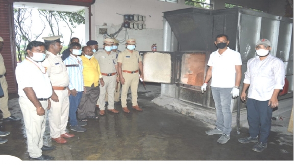 2,96,230 ರೂ. ಮೌಲ್ಯದ ಗಾಂಜಾ ವಿಲೇವಾರಿ