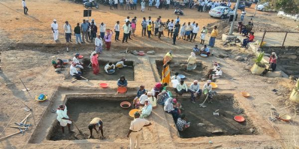 ಲಕ್ಕುಂಡಿಯಲ್ಲಿ ಉತ್ಖನನ ಕಾರ್ಯಕ್ಕೆ ಎರಡನೇ ದಿನ, ಪುರಾತನ ಶಿಲಾಕೃತಿ ಪತ್ತೆ
