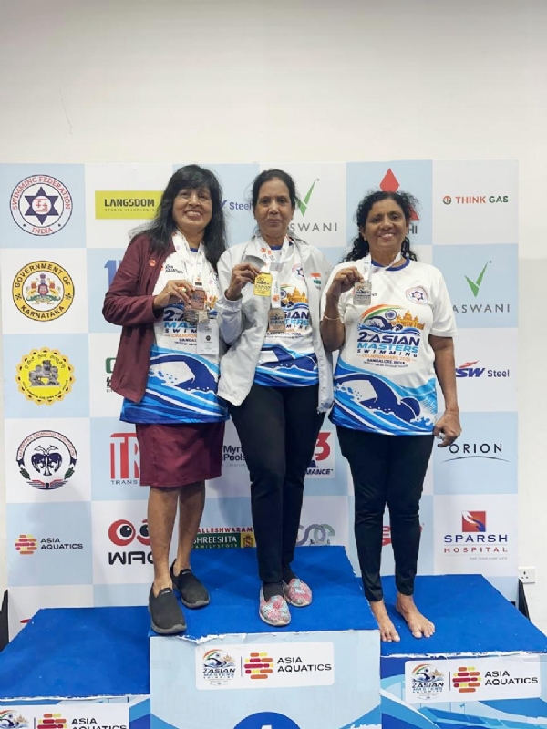ಏಷ್ಯನ್ ಮಾಸ್ಟರ್ಸ್ ಈಜು ಚಾಂಪಿಯನ್ಶಿಪ್: ಬಳ್ಳಾರಿಯ ರಜನಿ ಲಕ್ಕ ಗೆ 4 ಪದಕ