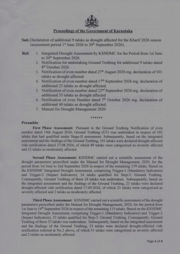 karnataka-drought-hit-taluks-rise-to-226-sakleshpur-severe-drought