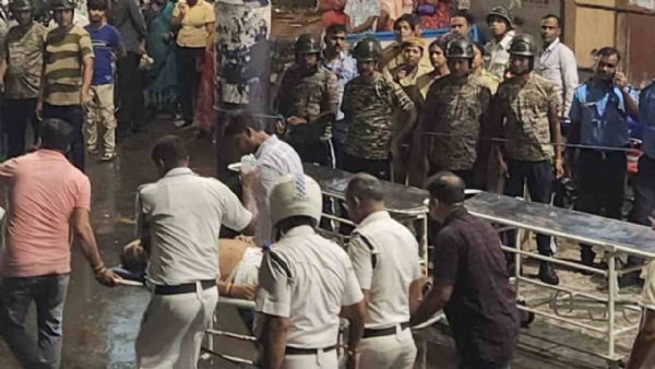 पूजा पंडाल में दुर्घटना