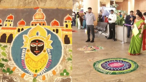 BLR Airport Dasara Rangoli