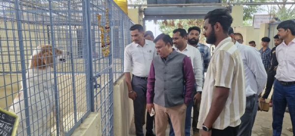 ಮಾಲೂರು ತಾಲ್ಲೂಕು ಸಂತೇಹಳ್ಳಿ ಗ್ರಾಮ ಪಂಚಾಯಿ0ದ ಆರಂಬಿಸಲಾಗಿರುವ ಬೀದಿನಾಯಿಳ ಆರೈಕೆ ಕೇಂದ್ರಕ್ಕೆ ಕೋಲಾರ ಜಿಲ್ಲಾ ಪಂಚಾಯಿತಿ ಮುಖ್ಯ ಕಾರ್ಯನಿರ್ವಹಣಾಧಿಕಾರಿ ಡಾ.ಪ್ರವೀನ್ ಭಾಗೇವಾಡಿ ಭೇಟಿ ನೀಡಿ ಪರಿಶೀಲಿಸಿದರು. ಮಾಲೂರು ತಾಲ್ಲೂಕು ಸಂತೇಹಳ್ಳಿ ಗ್ರಾಮ ಪಂಚಾಯಿ0ದ ಆರಂಬಿಸಲಾಗಿರುವ ಬೀದಿನಾಯಿಳ ಆರೈಕೆ ಕೇಂದ್ರಕ್ಕೆ ಕೋಲಾರ ಜಿಲ್ಲಾ ಪಂಚಾಯಿತಿ ಮುಖ್ಯ ಕಾರ್ಯನಿರ್ವಹಣಾಧಿಕಾರಿ ಡಾ.ಪ್ರವೀನ್ ಭಾಗೇವಾಡಿ ಭೇಟಿ ನೀಡಿ ಪರಿಶೀಲಿಸಿದರು.
