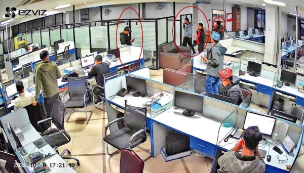 नेपाल के मीडिया हाउस में पुलिस की छापेमारी का सीसीटीवी फुटेज