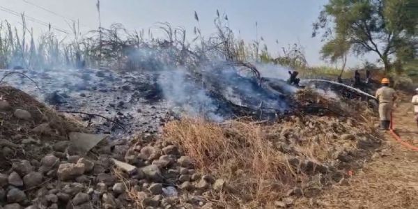 6 ಎಕರೆ ಕಬ್ಬು ಸುಟ್ಟು ಭಸ್ಮ ; 7 ಲಕ್ಷ ರೂ ಹಾನಿ