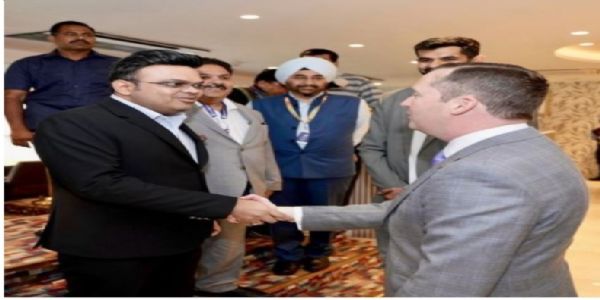 ಐಸಿಸಿ ಅಧ್ಯಕ್ಷ ಜಯ್ ಶಾ ಭೇಟಿ ಮಾಡಿದ ಅಮೆರಿಕ ರಾಯಭಾರಿ