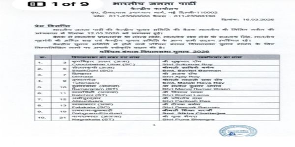 ಬಂಗಾಳ ವಿಧಾನಸಭಾ ಚುನಾವಣೆ: ಬಿಜೆಪಿಯಿಂದ 144 ಅಭ್ಯರ್ಥಿಗಳ ಮೊದಲ ಪಟ್ಟಿ ಬಿಡುಗಡೆ