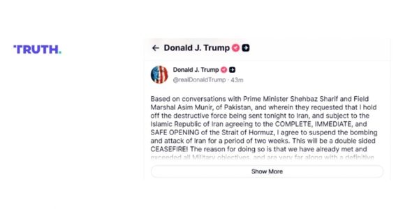 ಇರಾನ್ ಮೇಲಿನ ಯುಎಸ್-ಇಸ್ರೇಲ್ ದಾಳಿಗಳು ಸ್ಥಗಿತ ; 2 ವಾರ ಕದನ ವಿರಾಮ