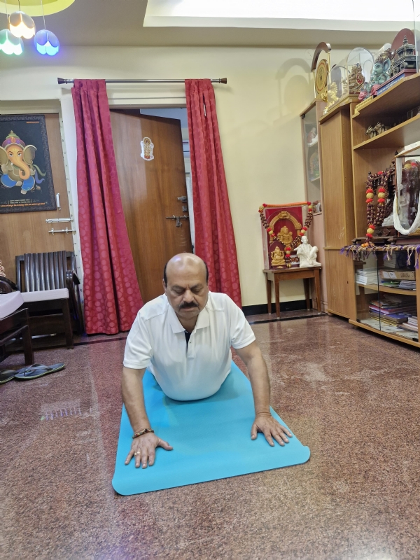 Basavaraja Bommai yoga practice