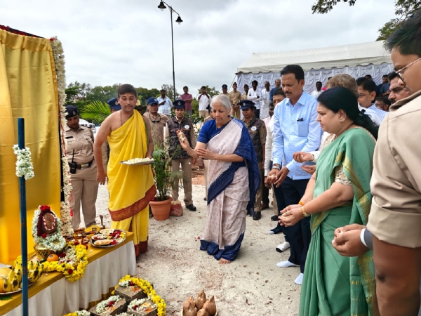 Union Minister Nirmala Sitharaman launches construction of theater