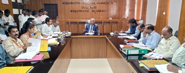Work hard for the development of the district: Lokayukta Justice B.S. Patil Work hard for the development of the district: Lokayukta Justice B.S. Patil