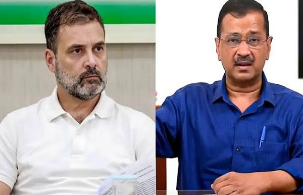 लोकसभा में नेता प्रतिपक्ष राहुल गांधी और आआपा के संयोजक अरविंद केजरीवाल (फाइल फोटो)।
