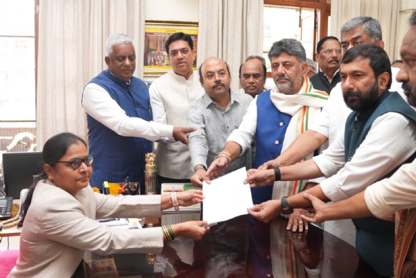 Saleem Ahmed files nomination for Legislative Council Chairman post.