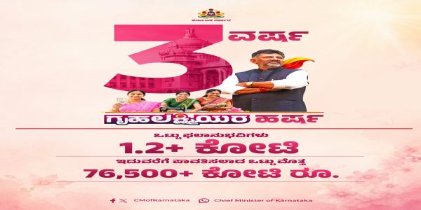 ಗೃಹಲಕ್ಷ್ಮಿ ಯೋಜನೆಗೆ ಮೂರು ವರ್ಷ; 1.2 ಕೋಟಿ ಮಹಿಳೆಯರಿಗೆ ಆರ್ಥಿಕ ನೆರವು;ಸಿಎಂ