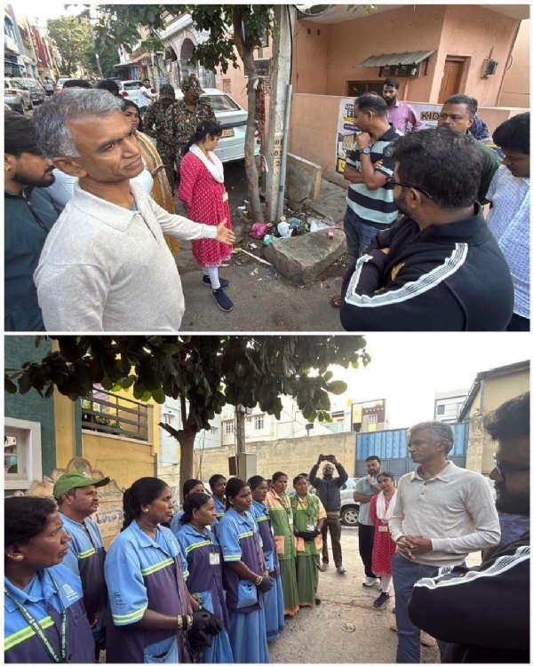 krishna-byrgowda-inspects-garbage-collection-solid-waste-management-in-mallasandra krishna-byrgowda-inspects-garbage-collection-solid-waste-management-in-mallasandra