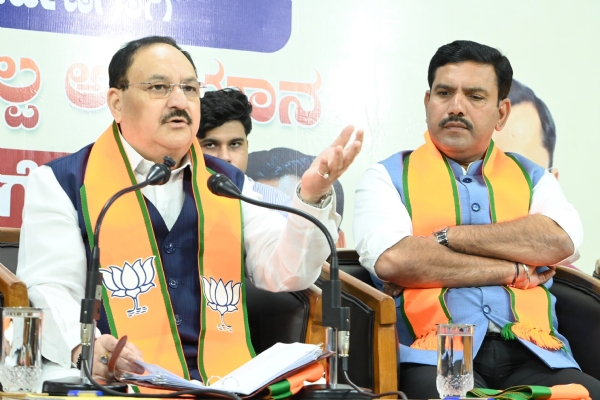 ಬೆಂಗಳೂರಿನಲ್ಲಿ ಪತ್ರಿಕಾಗೋಷ್ಠಿಯಲ್ಲಿ ಮಾತನಾಡಿದ ಕೇಂದ್ರ ಸಚಿವ ಜೆ.ಪಿ.ನಡ್ಡಾ
