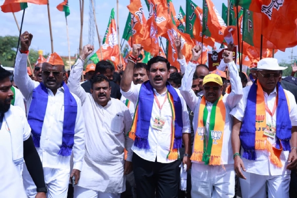 ಬಿಜೆಪಿ ಪಾದಯಾತ್ರೆ, ಚಿತ್ರ ಕೃಪೆ ಬಿಜೆಪಿ ಎಕ್ಸ್ ಖಾತೆ