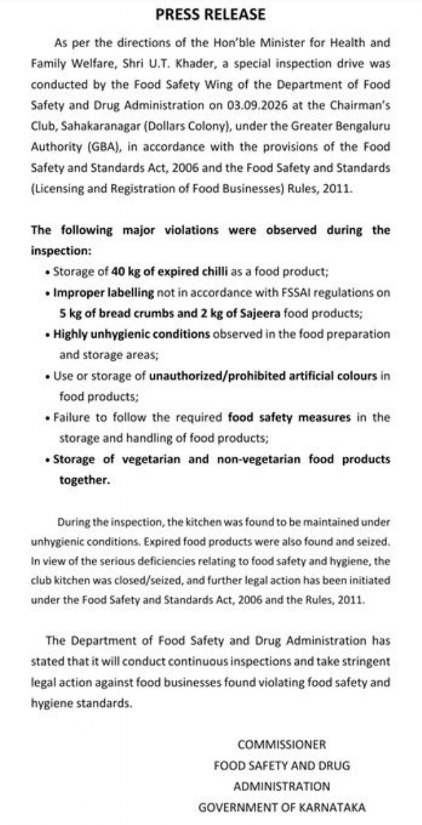 chairmans-club-kitchen-sealed-bengaluru-expired-food